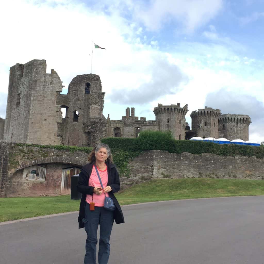 Tracing Welsh ancestry in Raglan - Outside Raglan Castle 
