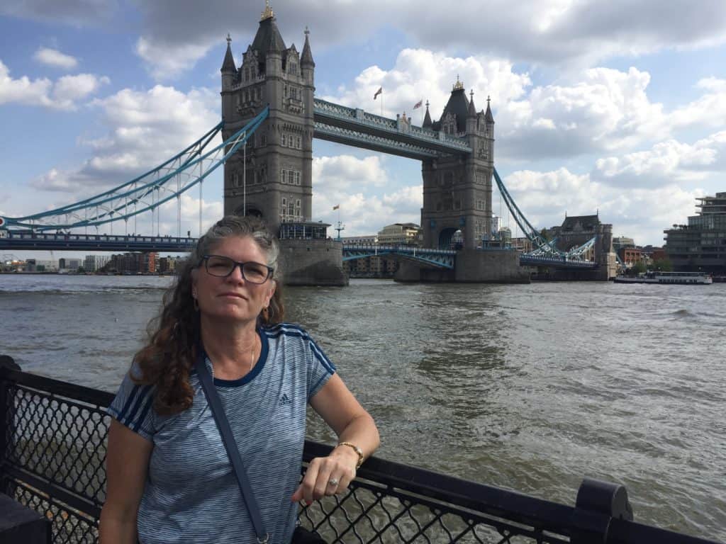 Standing in front of Tower Bridge in London