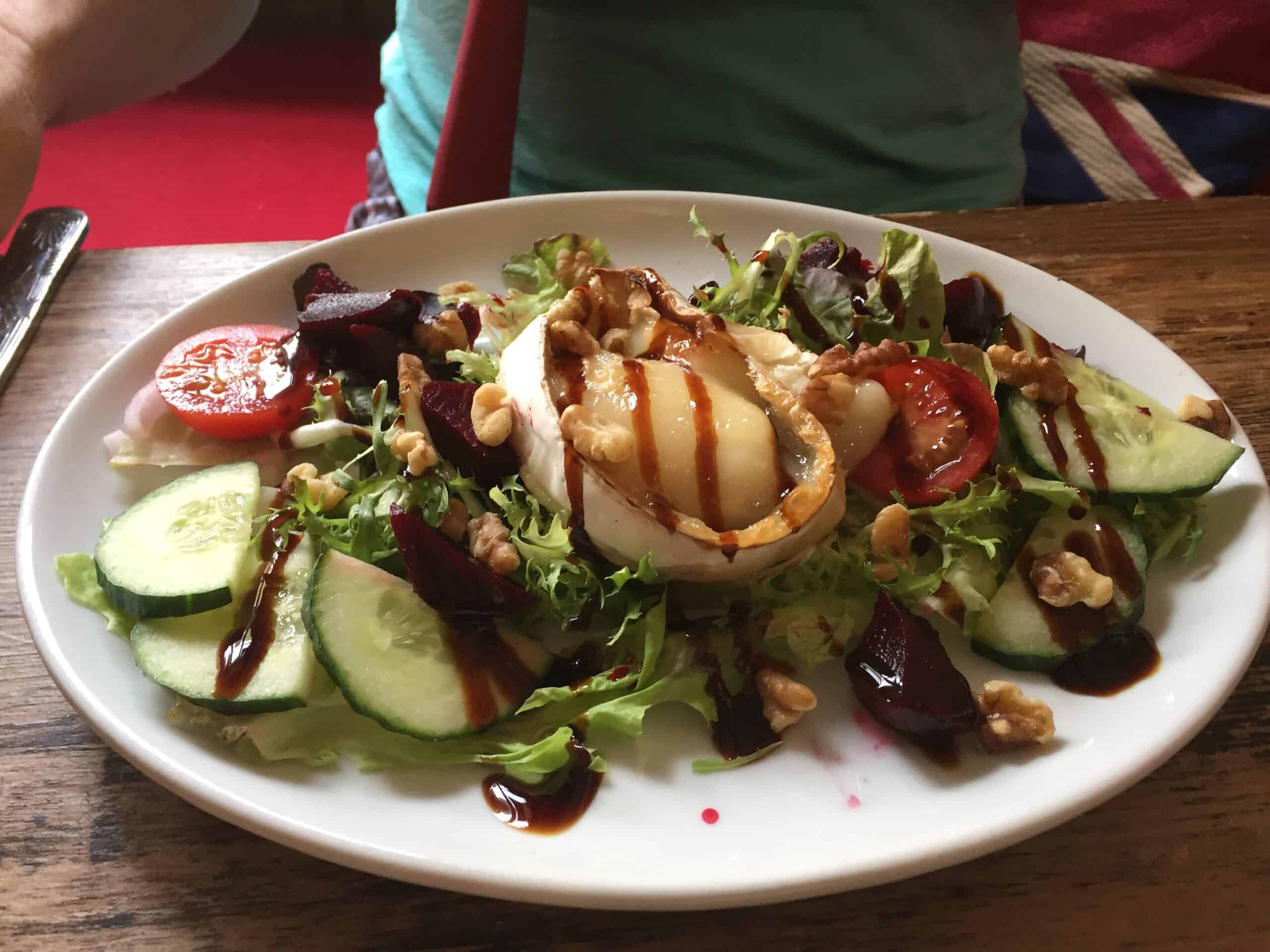 Grilled Goat Cheese Salad, Stags Head Inn, Dunster England