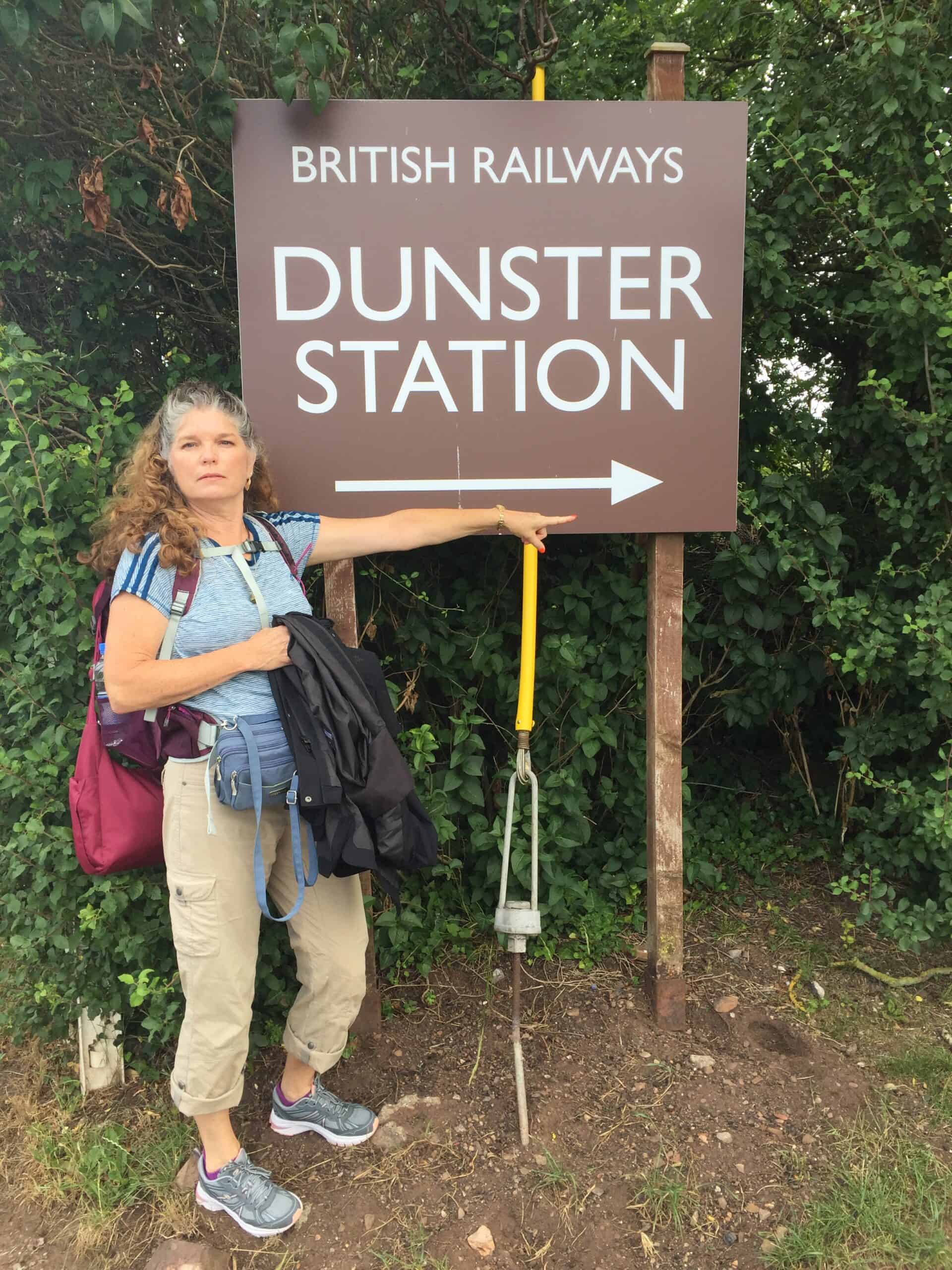 Sign for Dunster Station of the West Somerset Railway