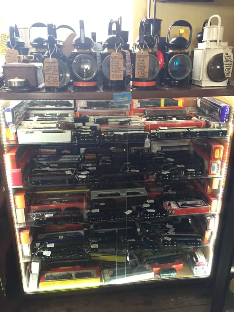 Railway memorabilia on display at Minehead Station of the West Somerset Railway