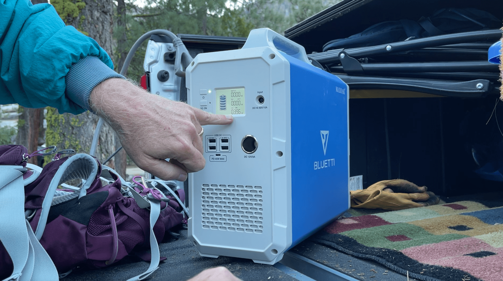 Camping with our Bluetti EB150 portable solar power generator