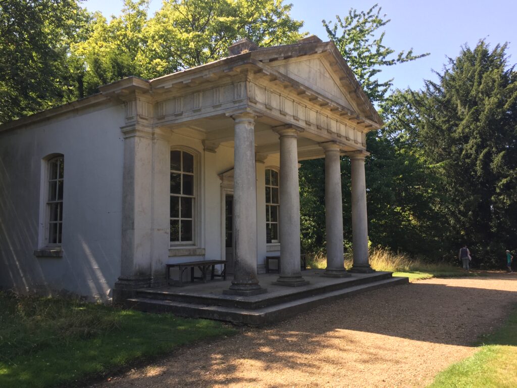 The Temple of Pan at Osterley House gardens from a visit by The Places Where We Go podcast