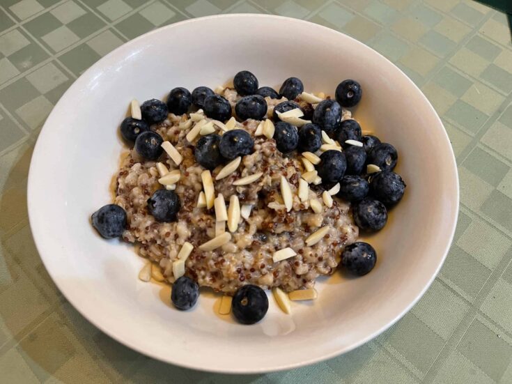 Five grain oatmeal recipe from www.theplaceswherewego.com