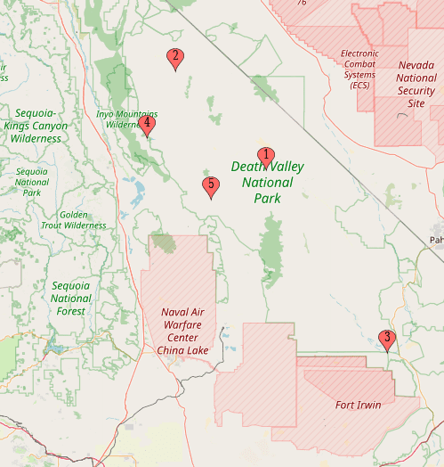 Death Valley Dunes Map