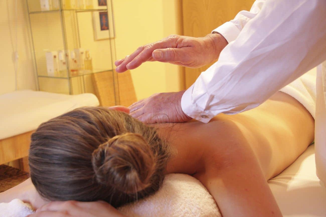 Free woman getting massage image