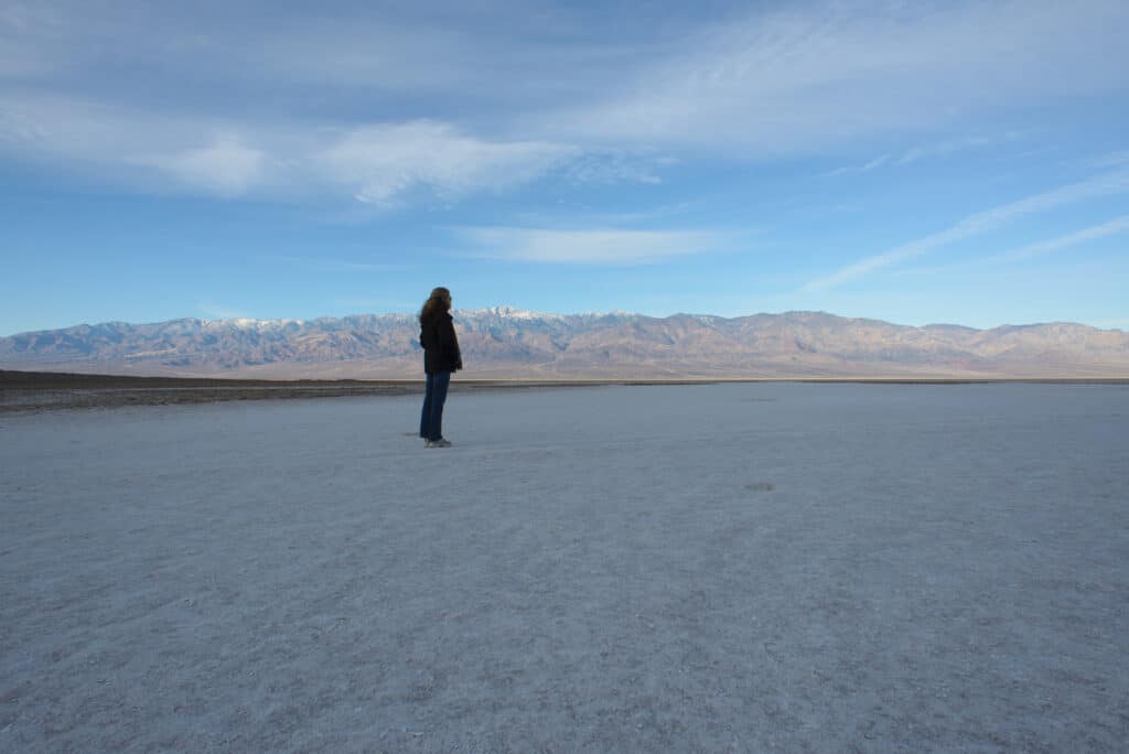 Standing on Badwater Basin - A visit by The Places Where We Go to Death Valley National Park.