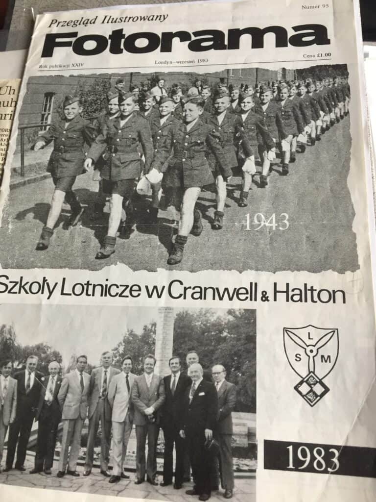 Magazine cover of Fotorama, September 1983, showing Polish aircraft apprentices in 1943 at RAF Halton and a group of former students who returned in 1983 for a commemoration event.