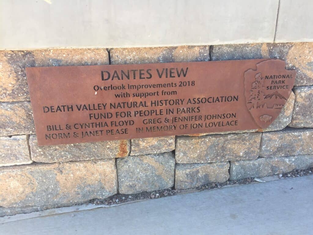 Dantes View sign