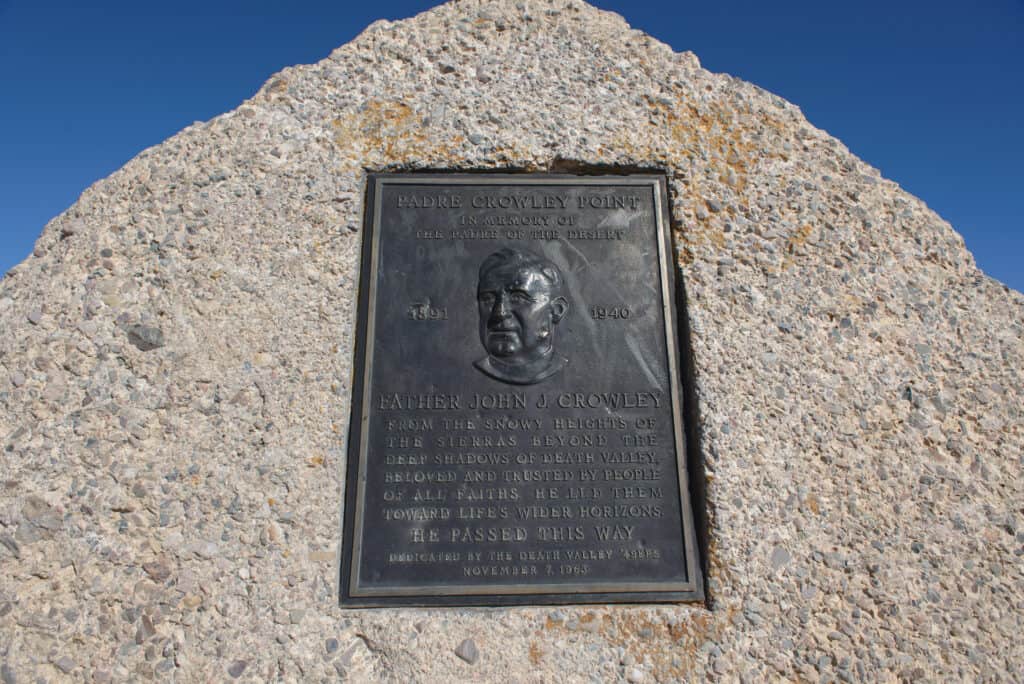 Padre Crowley Marker at Father Crowley Vista Point in Death Valley