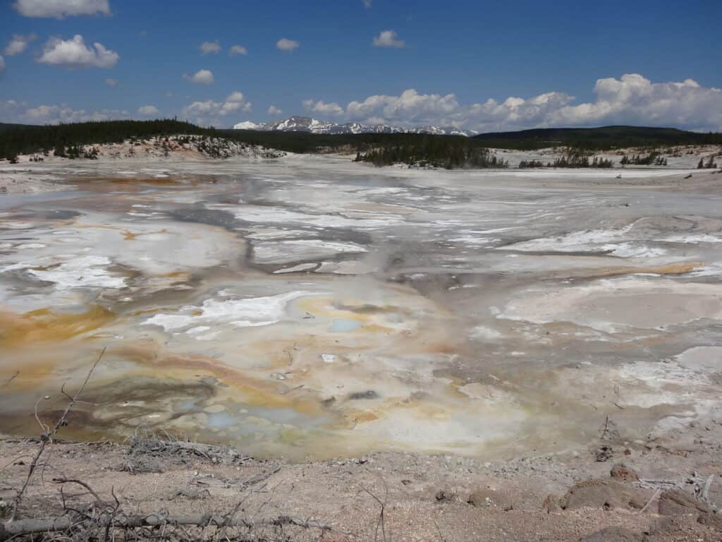 Geothermal landscape in Yellowstone