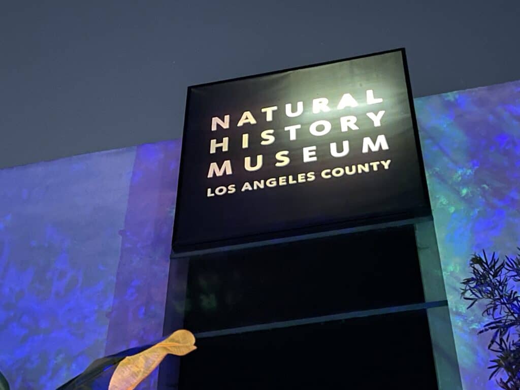 Natural History Museum of Los Angeles signage