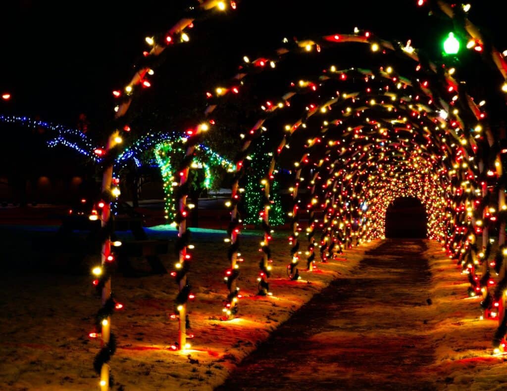 Christmas lightscape at night
