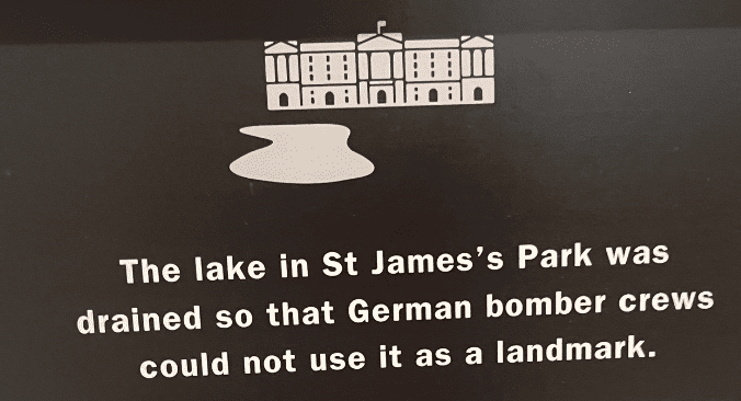 Display at the Battle of Britain Bunker describing draining of St. James Lake