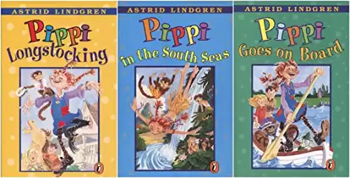 Pippi Longstocking Series 3 Books Set - Pippi Longstocking, Pippi in the South Seas, Pippi Goes on Board