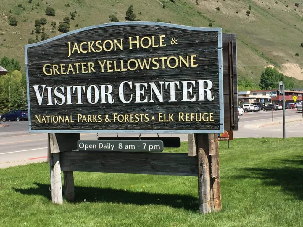 Jackson Hole and Greater Yellowstone Visitor Center sign