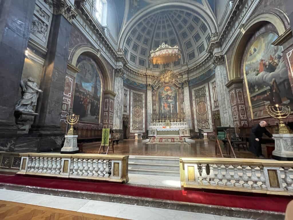 View of altar inside the Brompton Oratory in London
