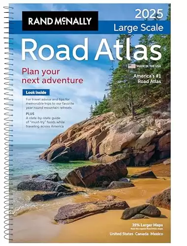 Rand McNally Road Atlas Large Scale 2025: United States, Canada, Mexico (Rand McNally Large Scale Road Atlas USA)