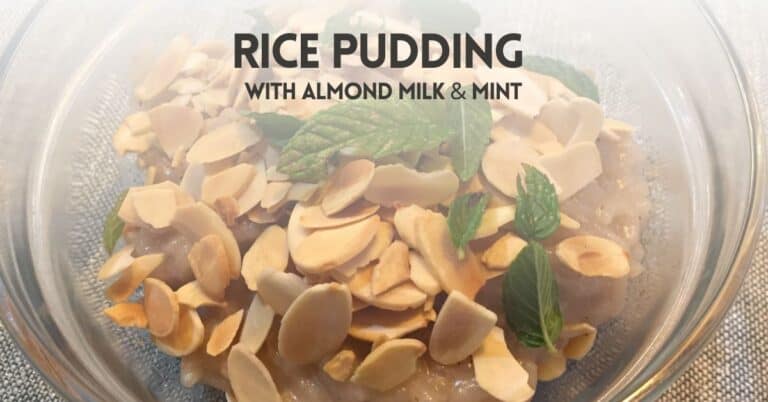 Blog post cover image for Rice Pudding with Almond Milk and Mint recipe