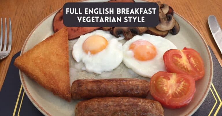 Blog post cover image - vegetarian full English breakfast