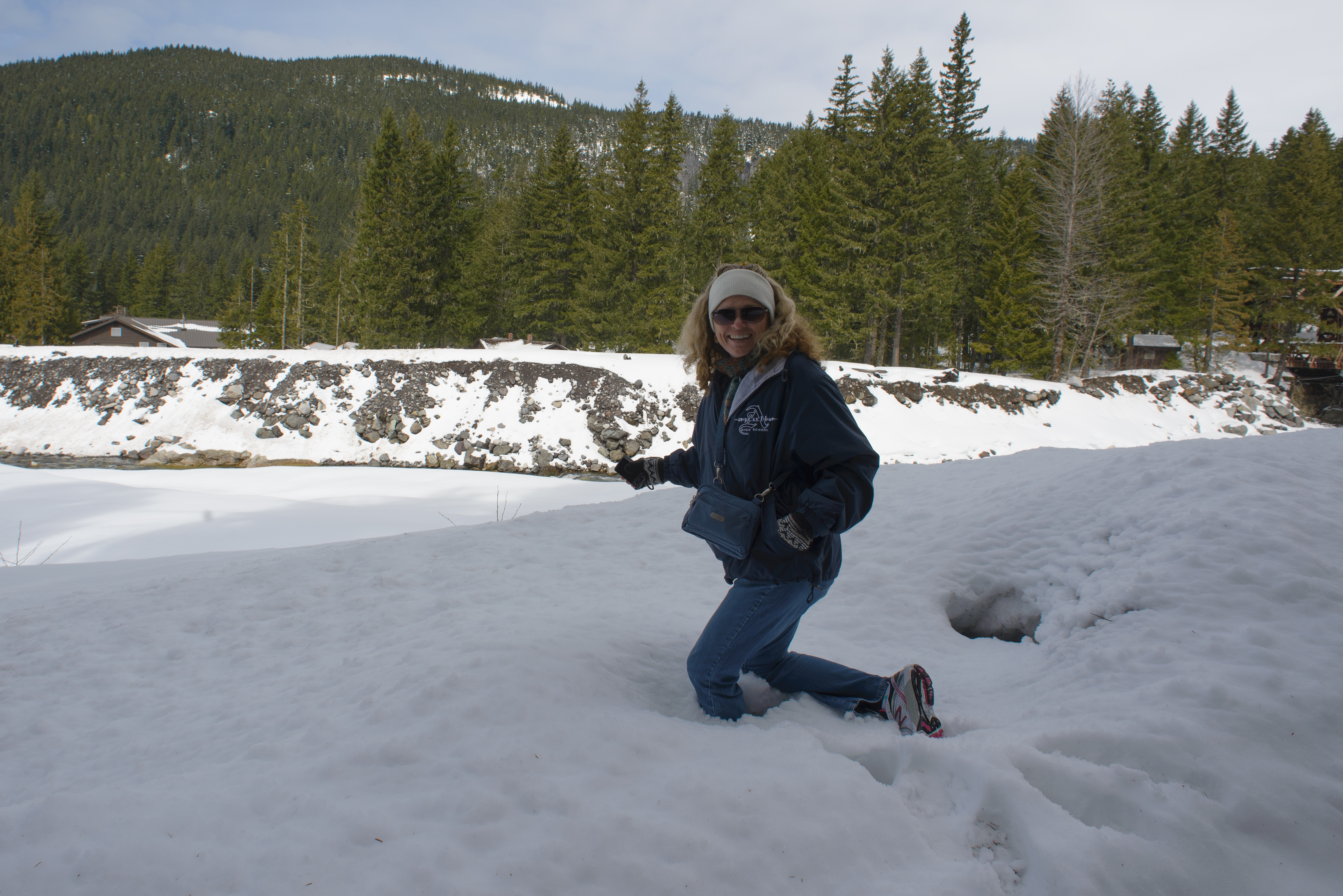 Julie from The Places Where We Go at Mount Ranier National Park in Winter