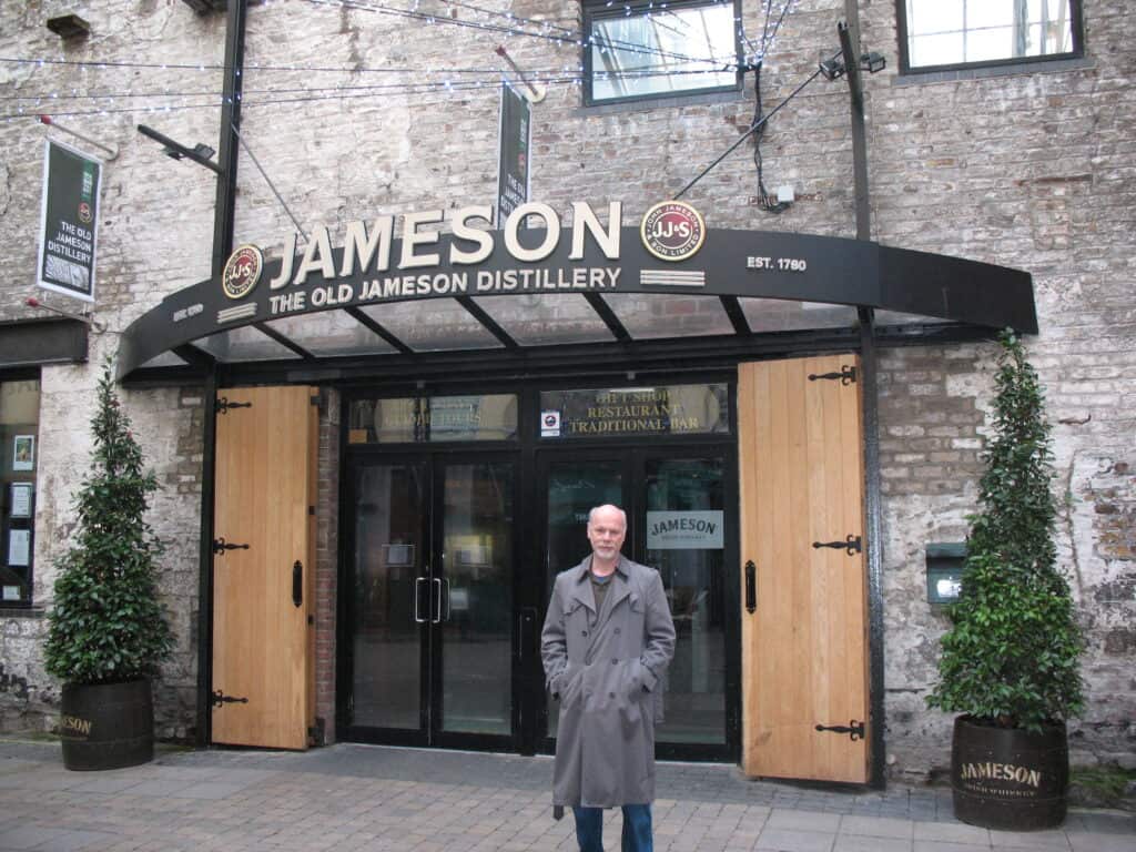 The Places Where We Go standing in front of Jameson Distillery in Dublin Ireland