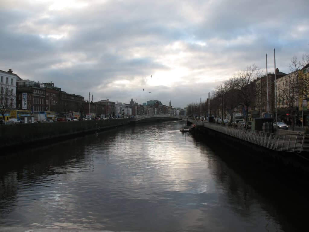 View of River Liffey in Dublin Ireland