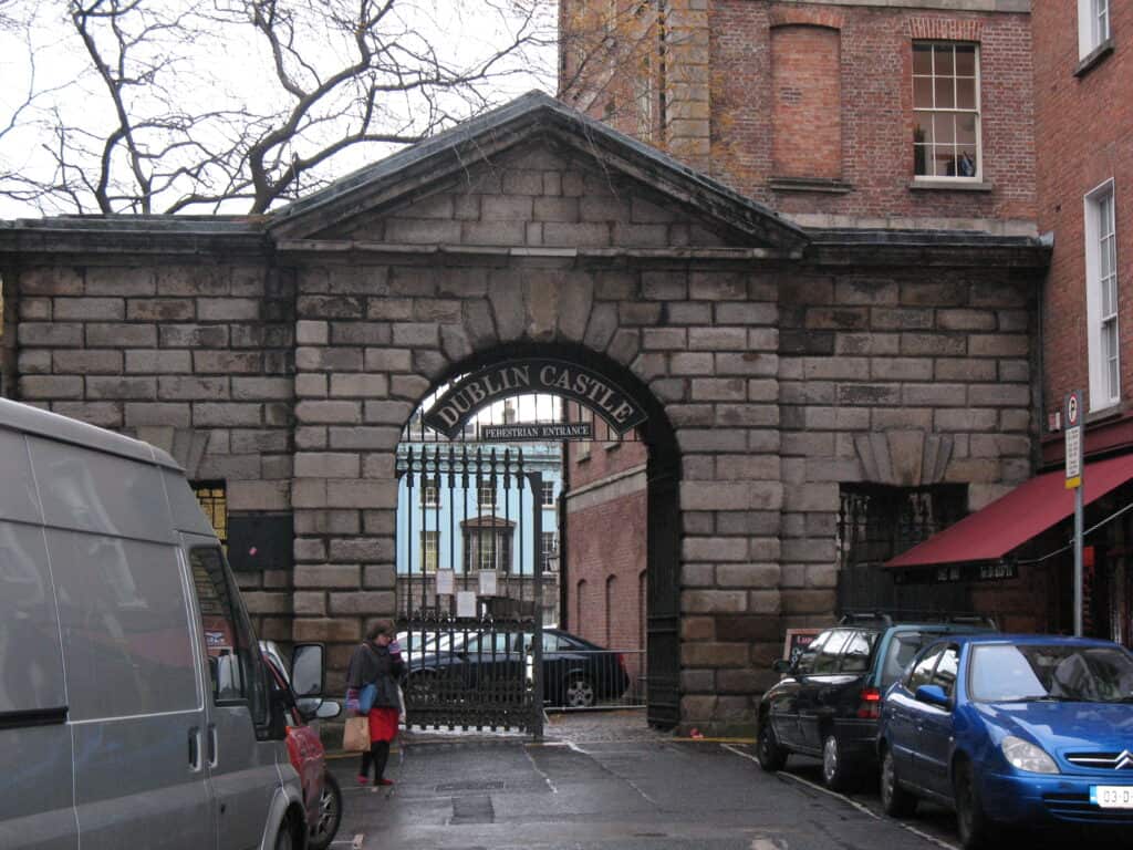 Entrance to Dublin Castle in Dublin Ireland