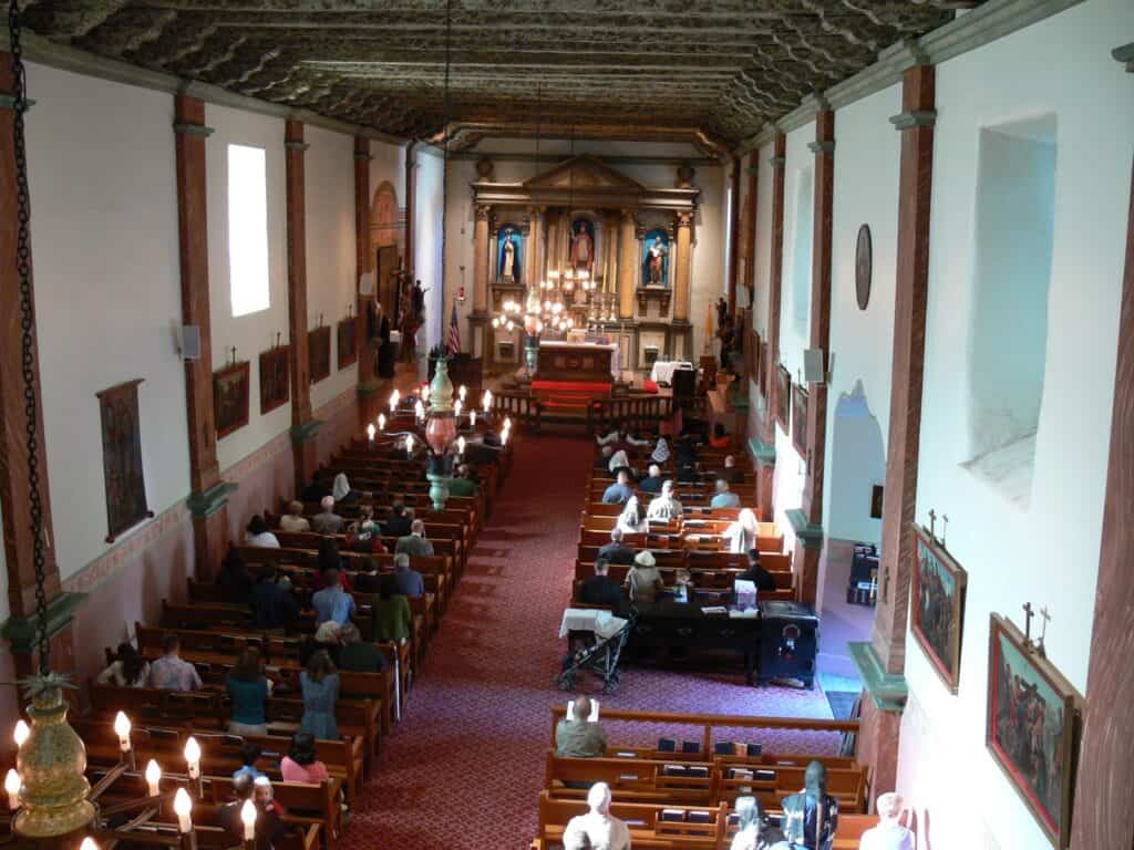 Inside view of Mission Basilica San Buenaventura