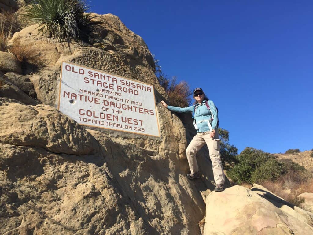 Sign for Old Santa Susana State Road at Santa Susana Pass State Historic Park