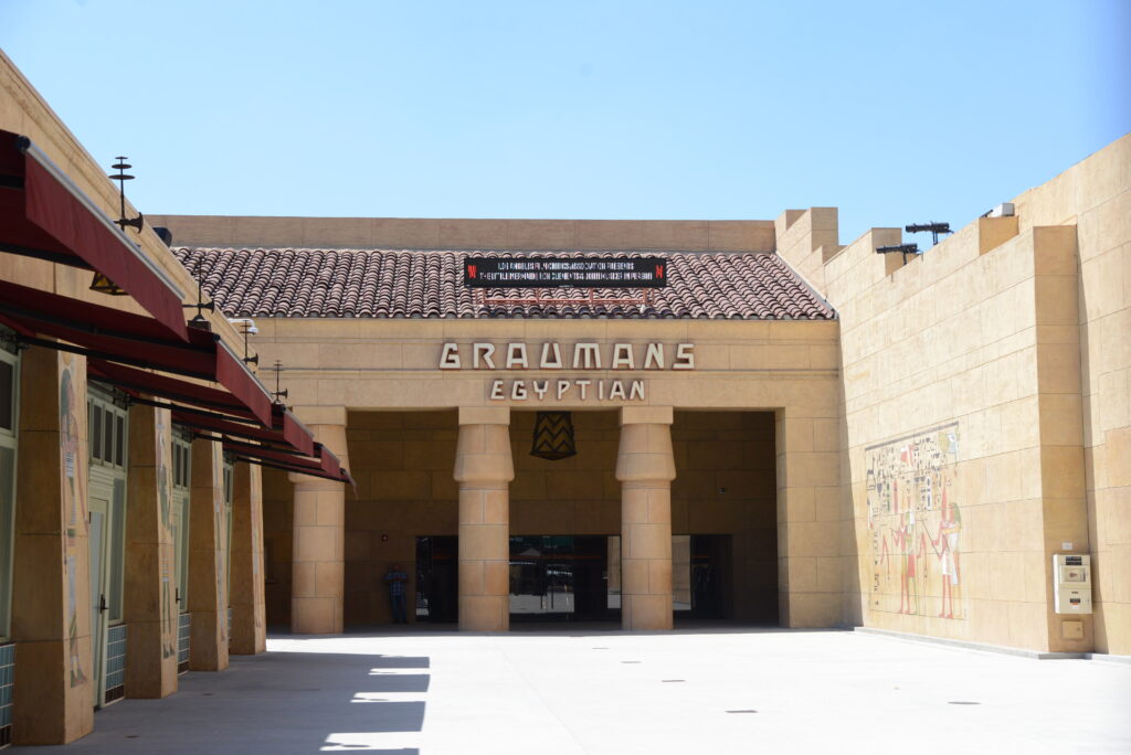 View of courtyard at Egyptian Theater in Hollywood