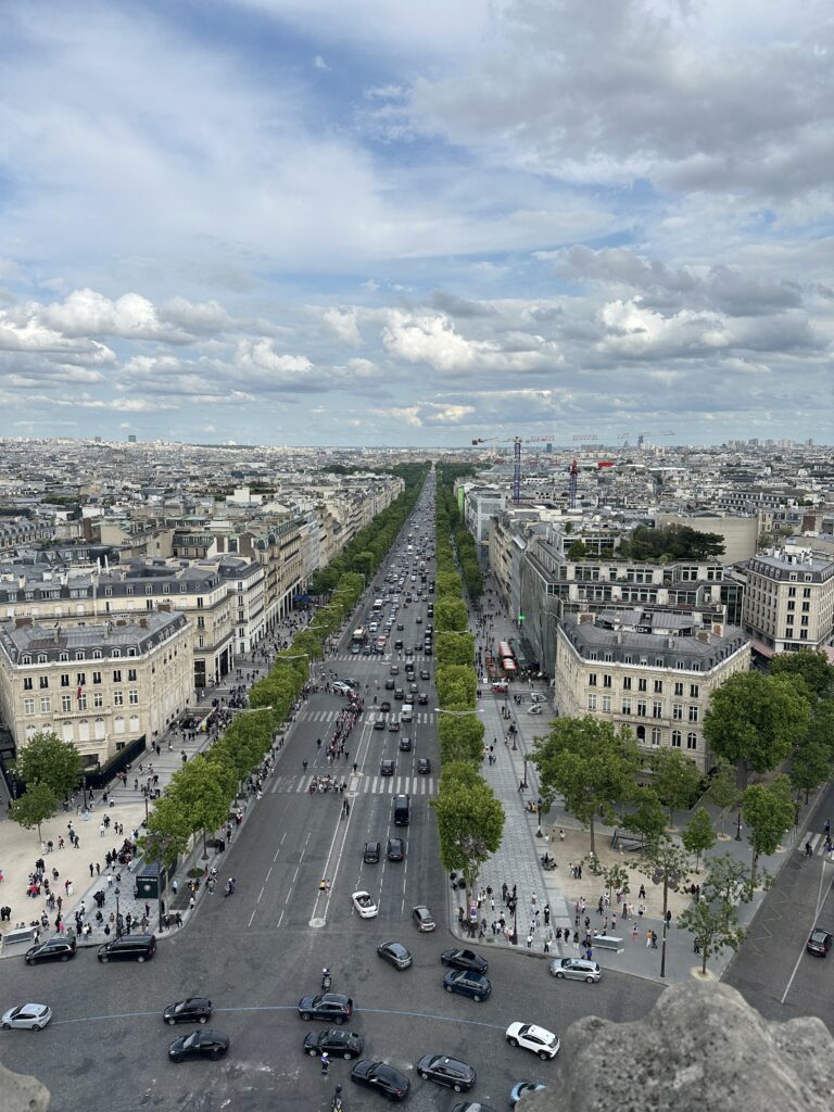 Paris street view from Arc-de-triomphe