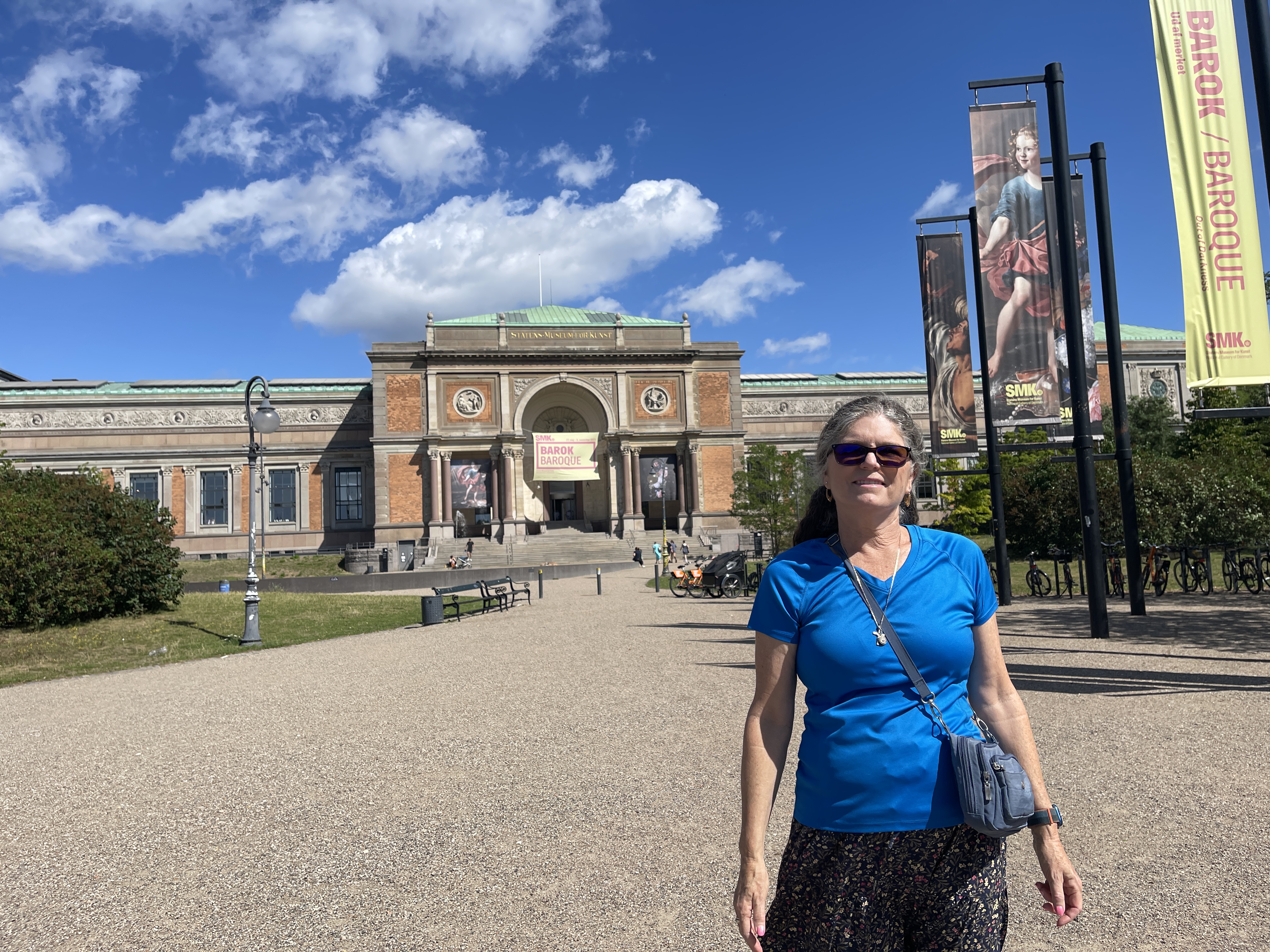 Julie from The Places Where We Go standing in front of the National Gallery of Denmark in Copenhagen