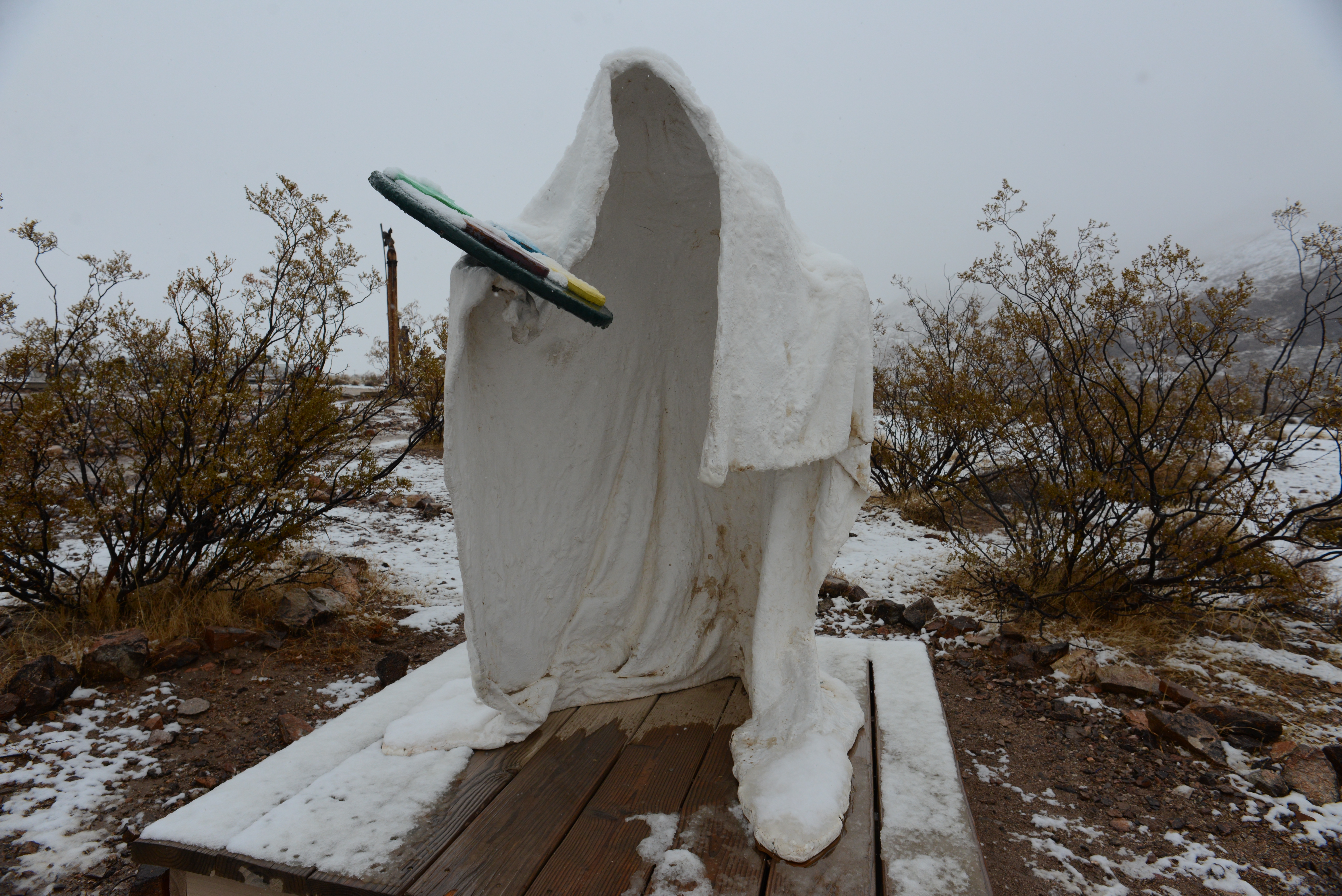Sculpture at Goldwell Open Air Museum in Rhyolate, Nevada