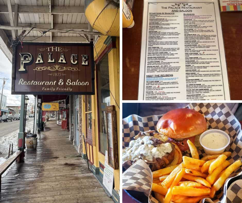 Lunch in Virginia City Nevada – burgers and fries at The Palace Saloon on C Street