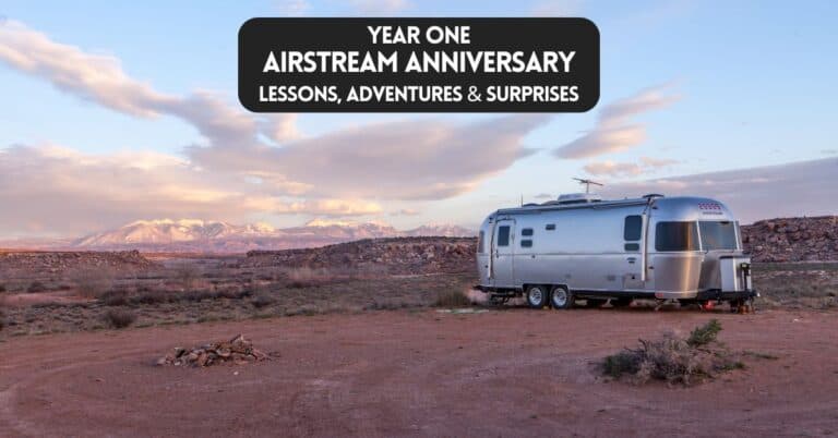 Cover image for blog post about our first year airstream anniversary