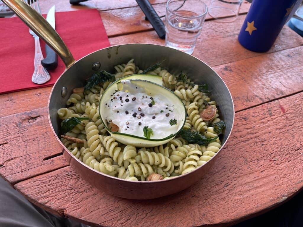Pasta dish at The Little Restaurant in Paris