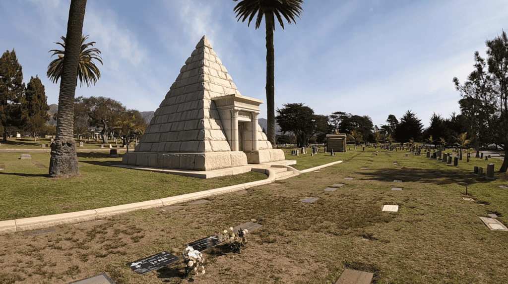 Tombstones and burial sites at Santa Barbara Cemetery