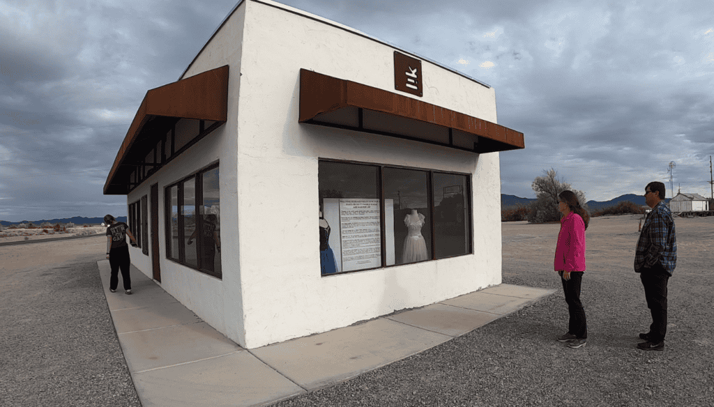outside of Marta Becket Museum at Death Valley Junction