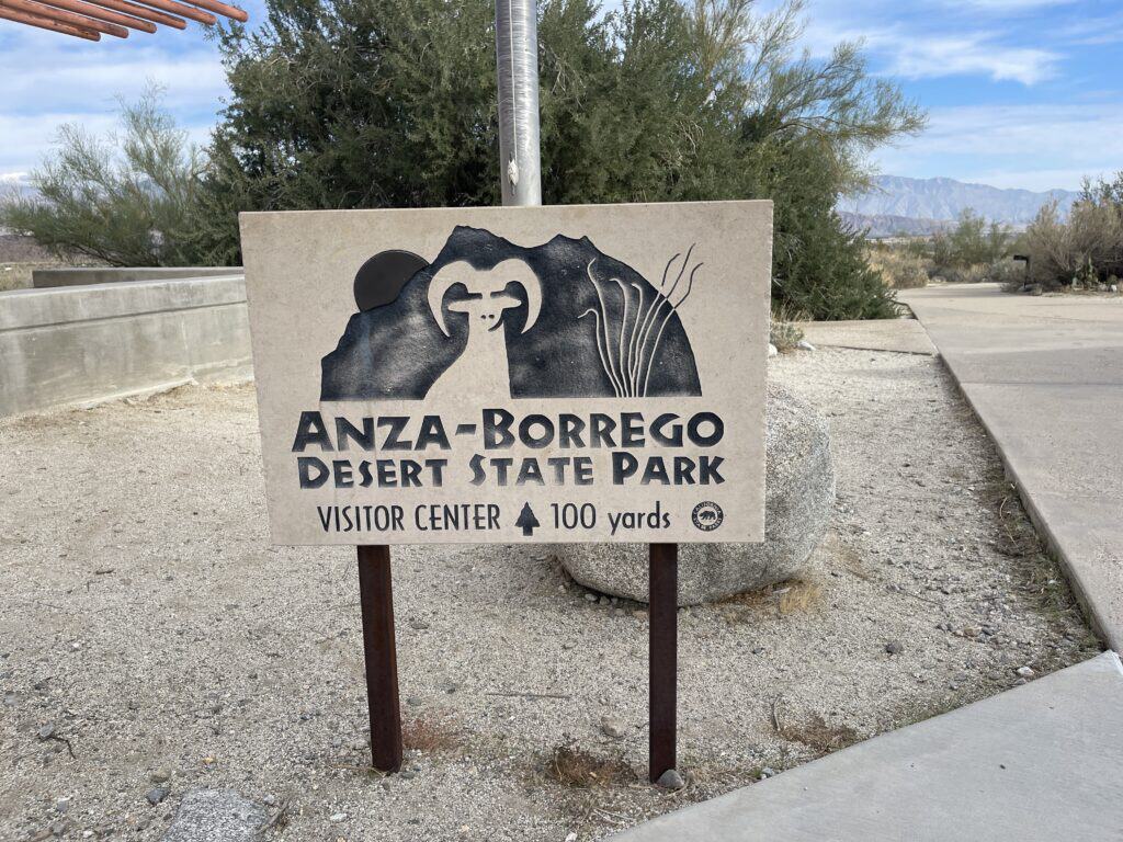 Sign for visitor center at Anza Borrego Desert State Park