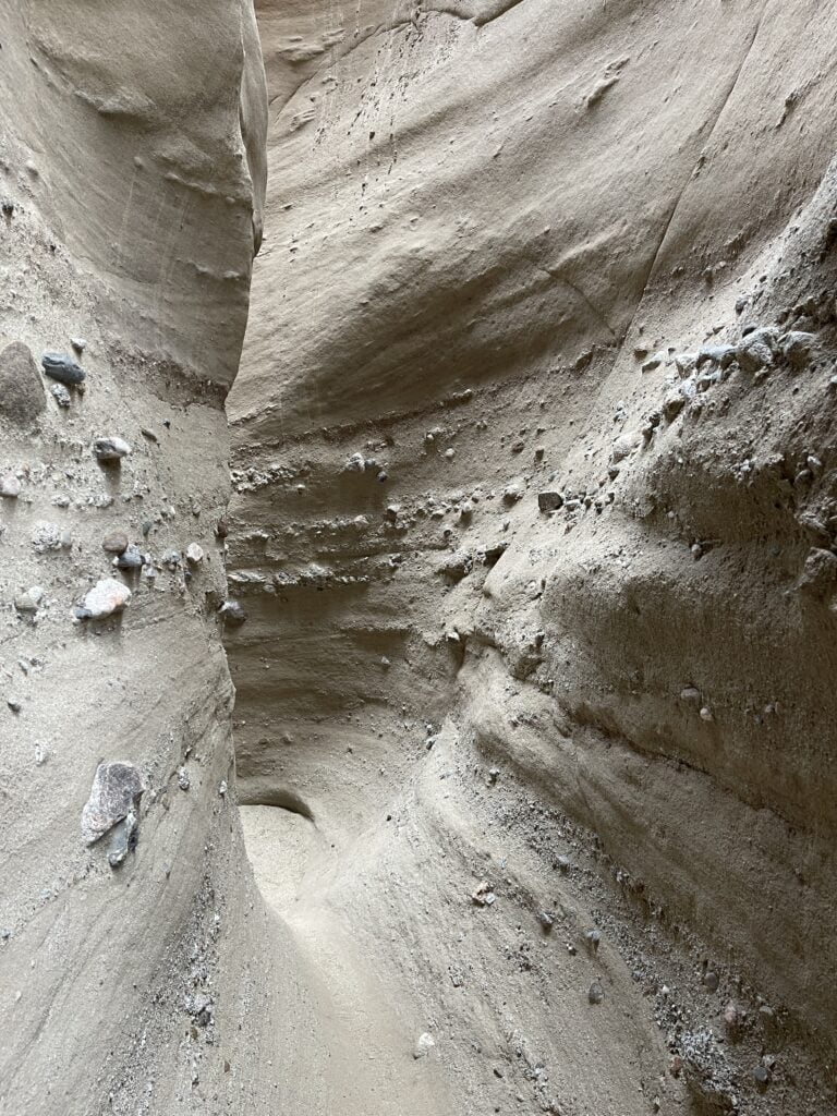 Anza Borrego South Fork Palm Wash Canyon trail - slot canyon view