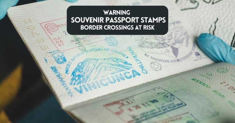 Cover image for blog post about souvenir passport stamps warning - image shows passport with stamps