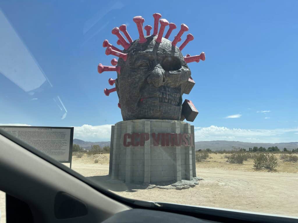 CCP Virus II sculpture at Liberty Sculpture Park in Yermo, CA