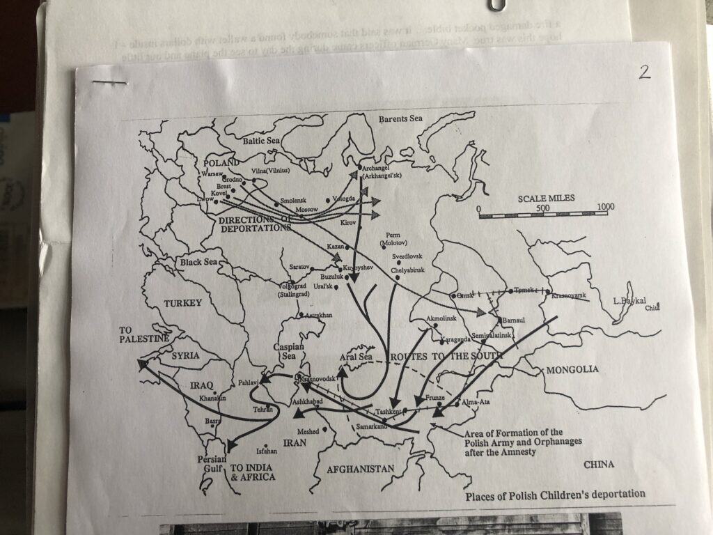 map of Places of Polish Children's deportation during wwii