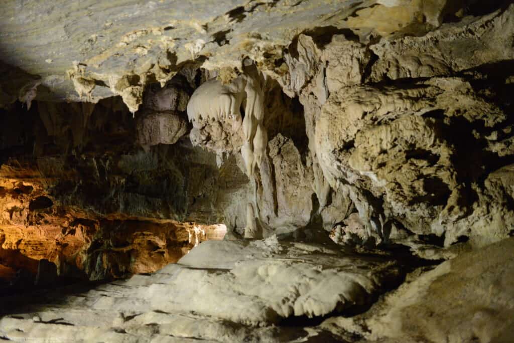 Inside view at Crystal Cave in Sequoia National Park