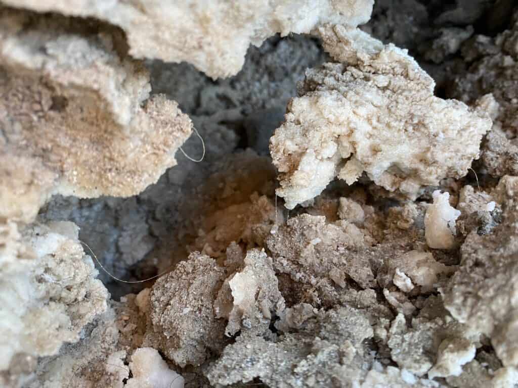 Salt crystals on rocks at Devil's Golf Course in Death Valley